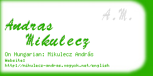 andras mikulecz business card